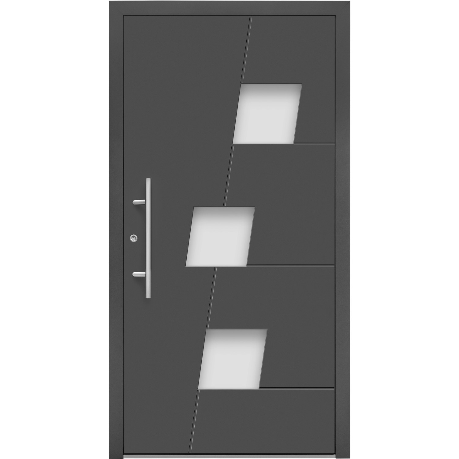 Bild von Aluminium-Haustür Moderno M550/B 110 cm x 210 cm Anthrazit Metallic Anschlag L