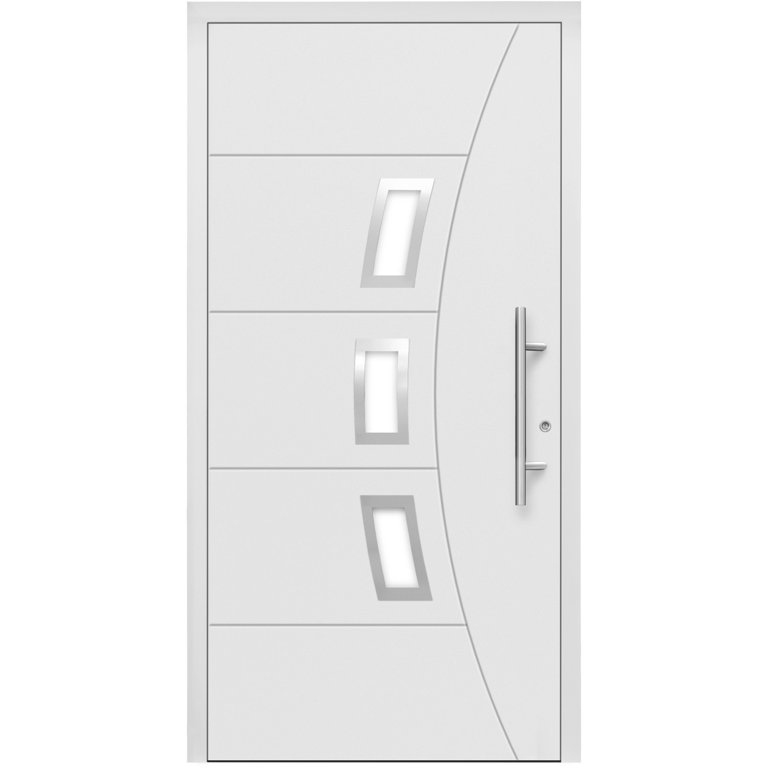 Bild von Aluminium-Haustür Moderno M320/B 110 x 210 cm Weiß Anschlag Rechts