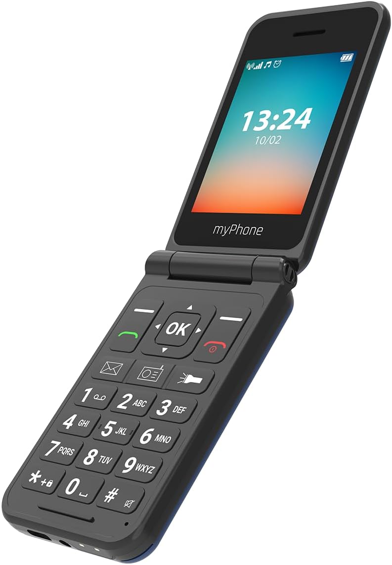Bild von myPhone Flip LTE Klapphandy für Senioren SOS-Taste 4G Volte großer Akku 1000 mAh bis zu 6 Tage ohne Aufladen, mit Einer Fackel, Dual SIM