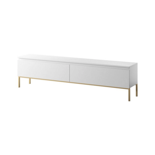 Bild von Selsey TV Schrank Board Sideboard Fernsehtisch Fernsehschrank Mit Schränken 175 cm Goldene Beine Weiß Bemmi