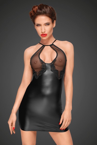 Bild von Wetlook Kleid mit Spitzen Applikationen