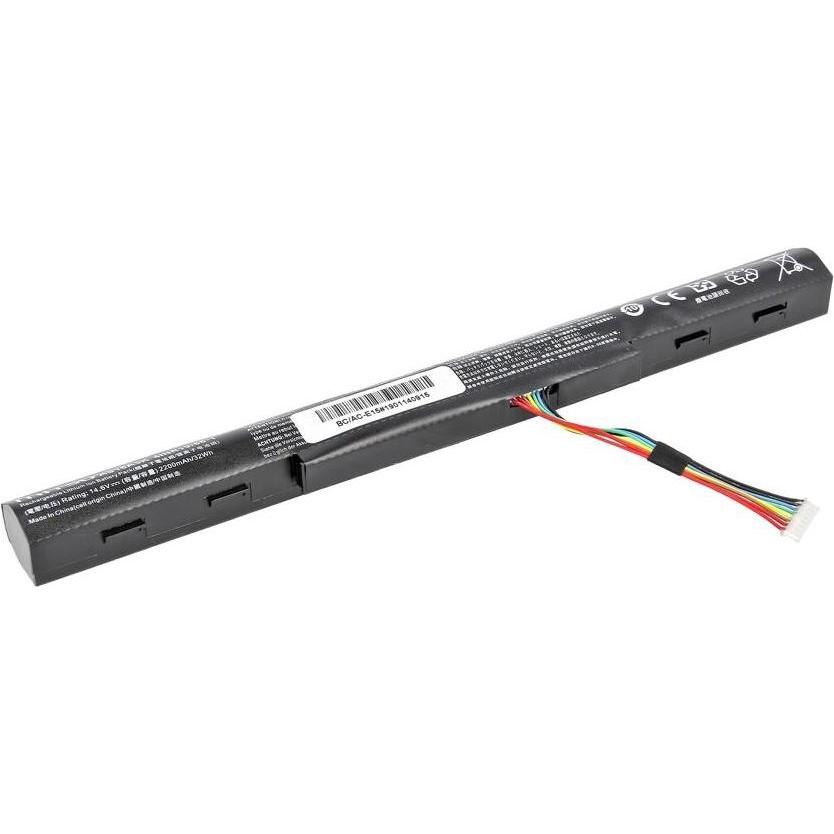Bild von Mitsu BATTERY BC/AC-E15 (ACER 2200 MAH 32 WH) - Batterie - Batterie (4 Zellen, 2200 mAh), Notebook Akku, Schwarz