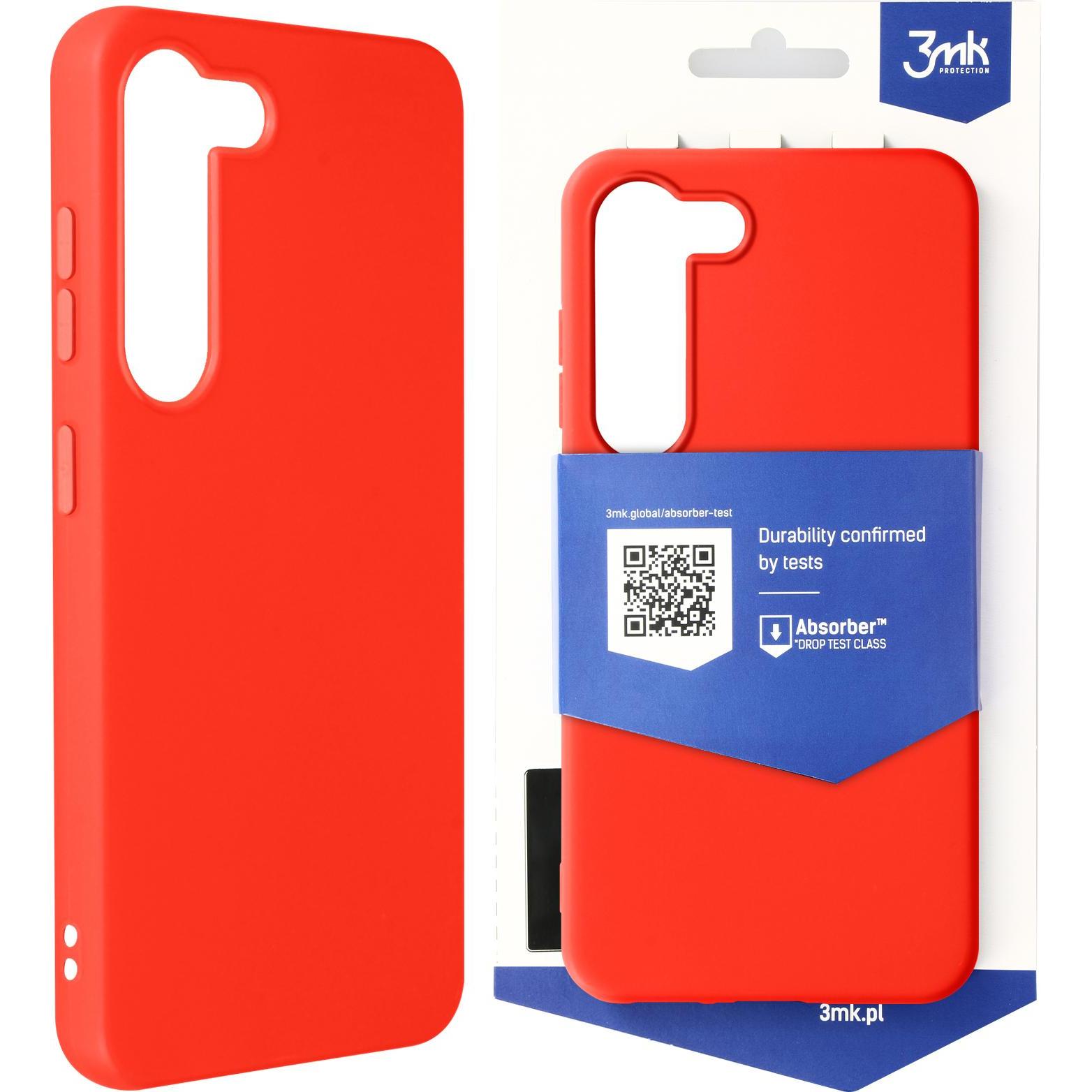 Bild von 3MK Matt Case Soft Touch Silikonhülle Series (Samsung Galaxy S23+), Smartphone Hülle, Rot