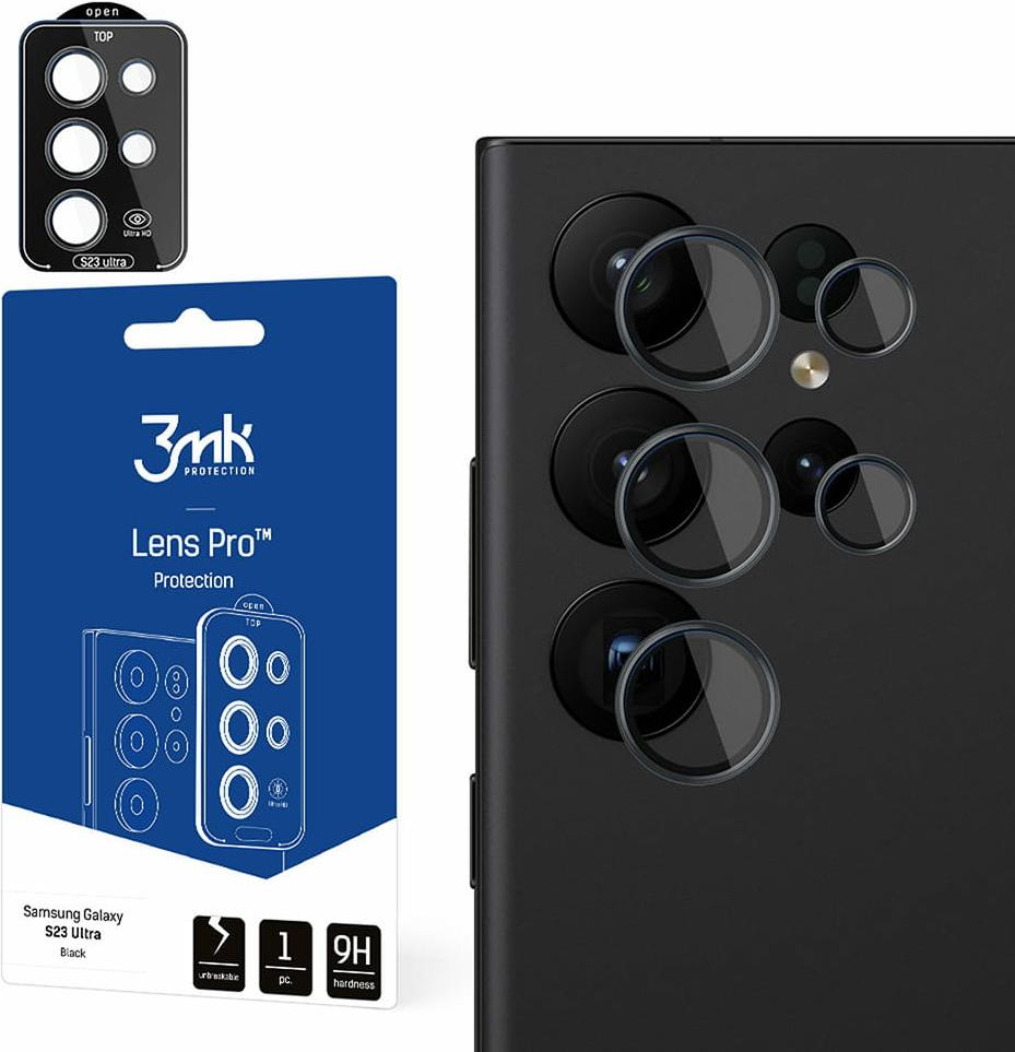 Bild von 3MK Lens Protection Pro Sam S24 Ultra S928 czarny/black Ochrona na obiektyw aparatu z ramką montażow (1 Stück, Galaxy S24 Ultra), Smartphone Schutzfolie, Schwarz