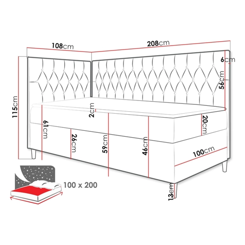Bild von Modisches Boxspringbett Filip Junior 3 von Mirjan24