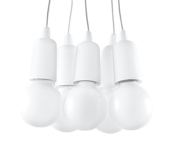 Bild von SOLLUX lighting Pendelleuchte, Leuchtmittel nicht inklusive, Pendelleuchte Deckenleuchte Weiß PVC H 90 cm Esszimmer Schlafzimmer