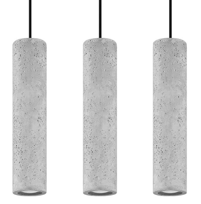 Bild von SOLLUX lighting Pendelleuchte, Leuchtmittel nicht inklusive, Pendelleuchte Deckenleuchte Hängeleuchte Grau Schwarz Stahl L 40 cm