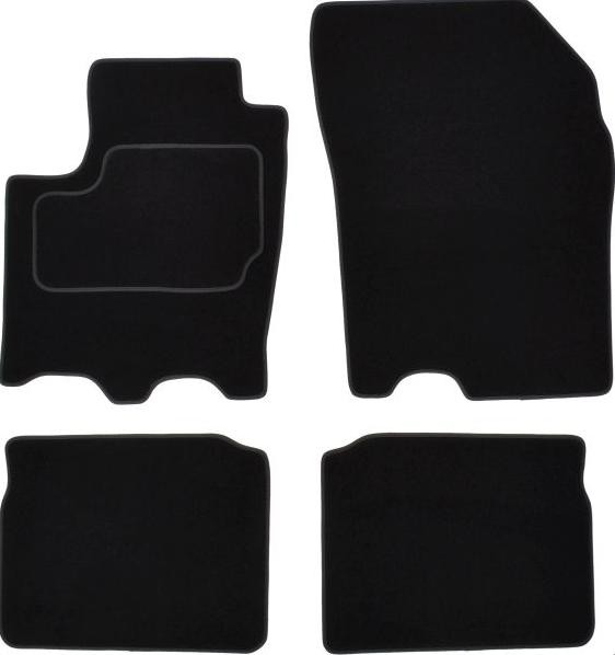 Bild von CUSTOPOL SUZ117C Fußmattensatz Autofußmatten Velours vorne und hinten schwarz SUZUKI: SX4 II S-Cross