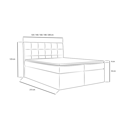 Bild von WFL GROUP Boxspringbett mit Topper BELIZE, Samt Doppelbett mit Bettkasten