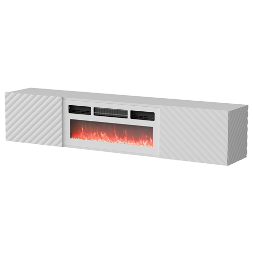 Bild von Cama TV Möbel RTV Schrank LARA 183x35x37 weiß matt mit Kaminsims