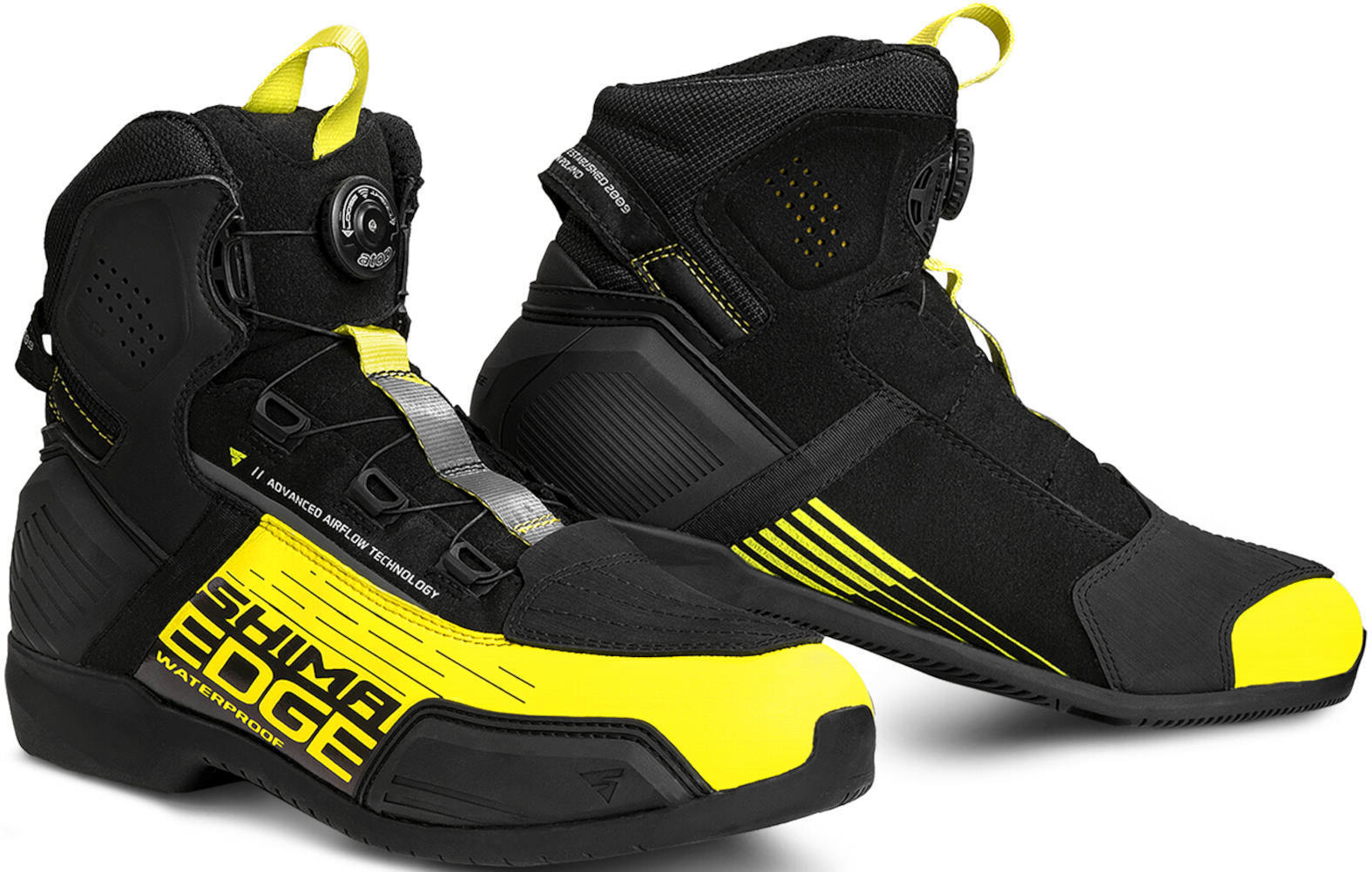 Bild von SHIMA Edge wasserdichte Motorrad Schuhe, schwarz-gelb, Größe 48 für Männer