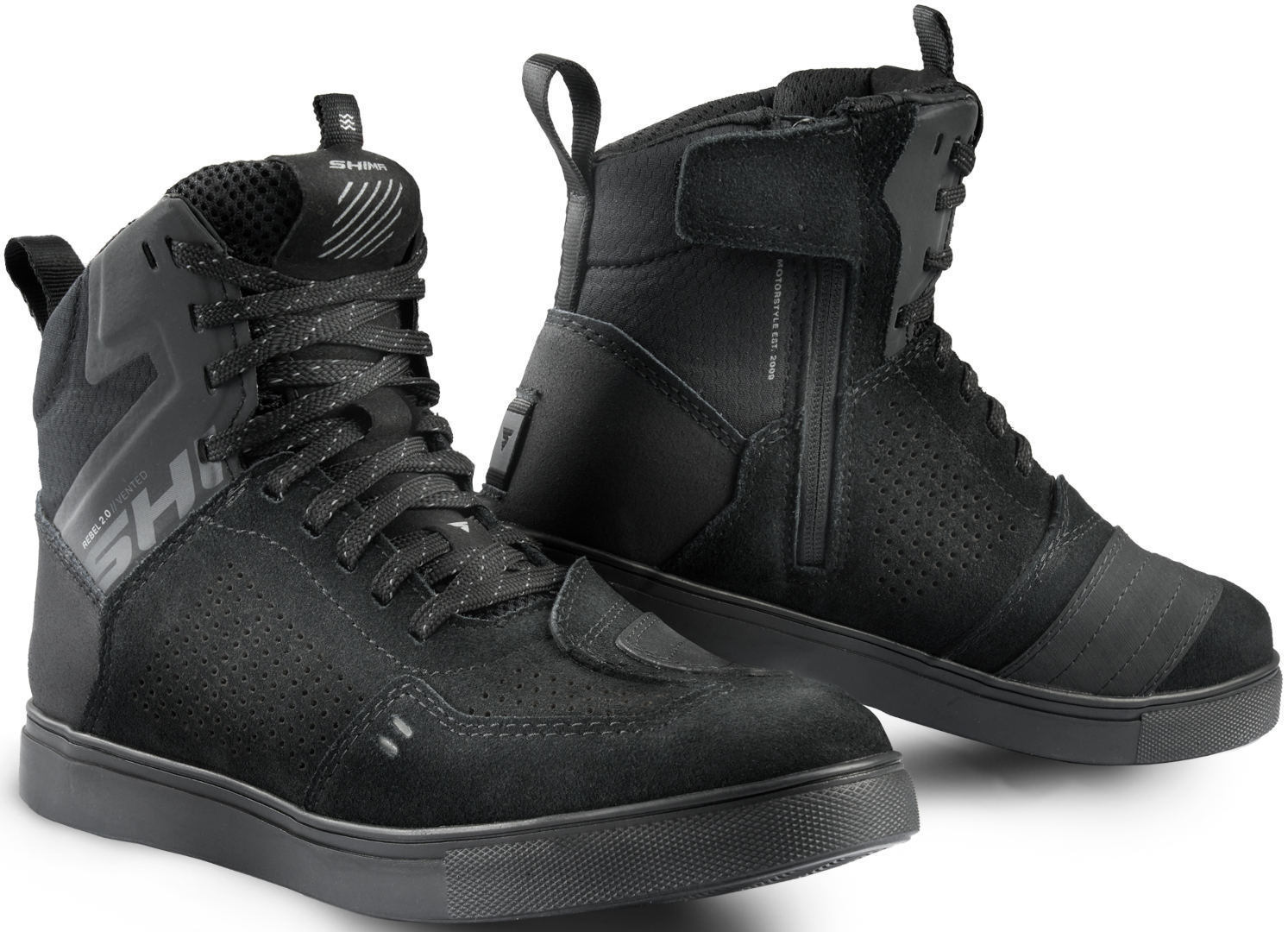 Bild von SHIMA Rebel Vented 2.0 perforierte Motorrad Schuhe, schwarz, Größe 47 für Männer
