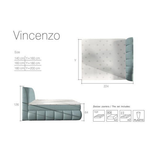 Bild von yourhouse24 Boxspringbett Vincenzo – Komfort und Design vereint