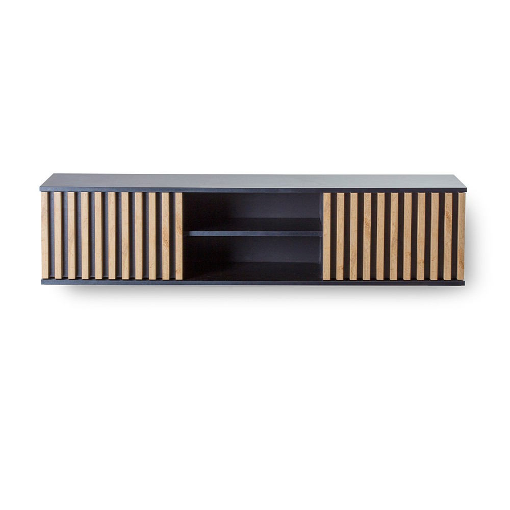 Bild von RTV-Schrank mit Lamellen LUNA hängende 161x42.2x37,5cm Wotan-Eiche