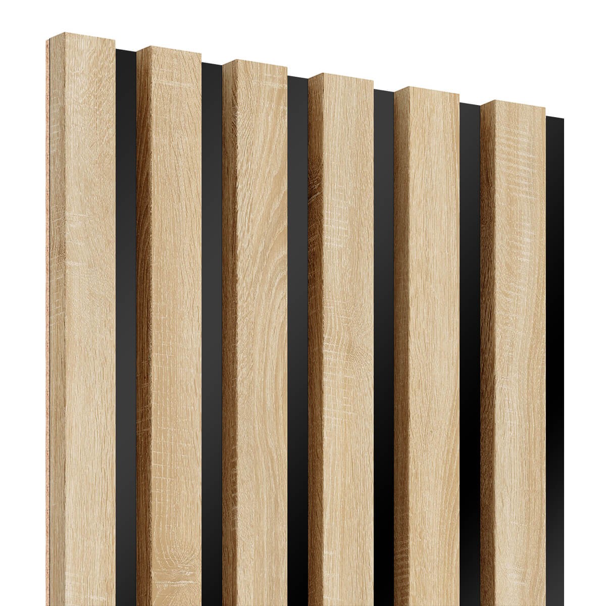 Bild von Lamellenleisten aus MDF auf HDF Platte 275 x 30 cm - Sonoma Eiche : Produktsatz - 4-er Set