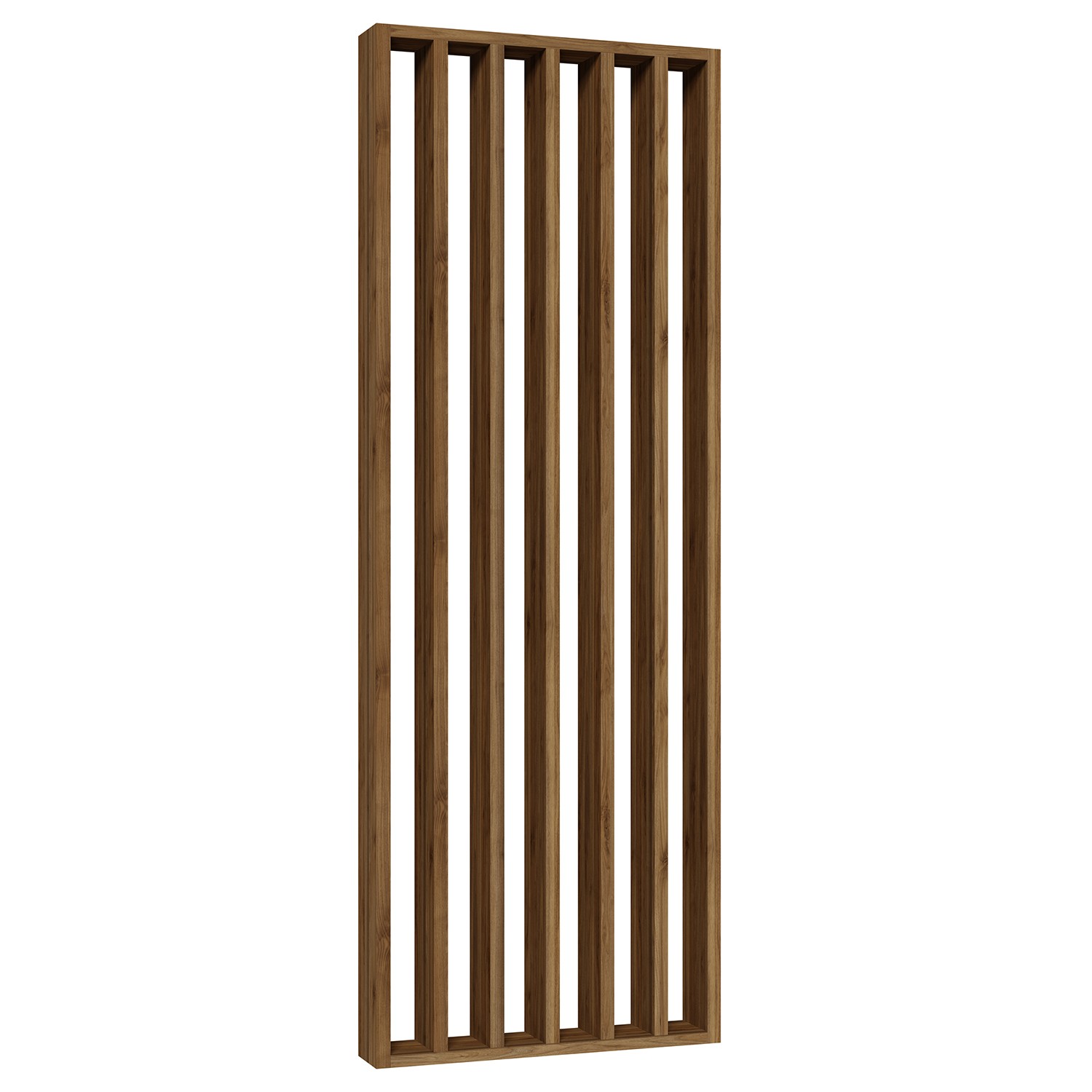 Bild von Freistehende Lamellenwand - Nussbaum - 22x70 : Breite - 2441 mm