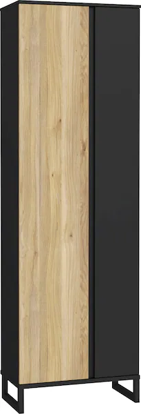 Bild von FORTE Kleiderschrank in Mauvella Eiche, Schwarz - 65,1x201,7x34,1cm (BxHxT)