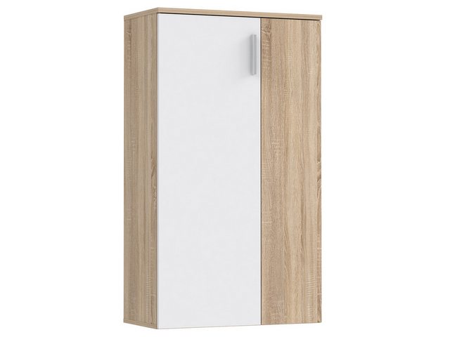 Bild von FORTE Boots Schuhschrank mit 2 Türen, Holzwerkstoff, Sonoma Eiche Dekor + Weiß, B x H x T: 68,9 x 120,4 x 34,1 cm