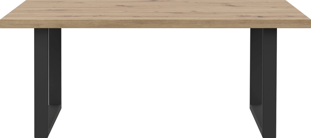 Bild von FORTE Couchtisch in Artisan Eiche Dekor, U-Gestell Metall schwarz - 110x45x60cm (BxHxT)