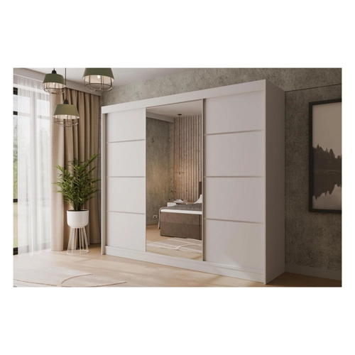 Bild von ALTDECOR Schiebetürenschrank PAOKI – Moderner Kleiderschrank mit Spiegel und LED Beleuchtung