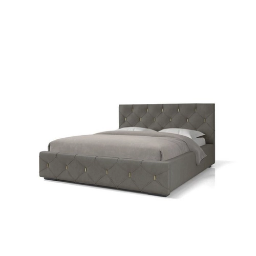 Bild von MOEBLO Polsterbett MIRABIL (Doppelbett mit Kopfstütze, Rahmenbettgestell, Velours, mit Bettkasten und Lattenrost), gepolstertes Kopfteil, mit Bettkasten und Lattenrost