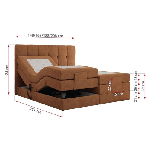 Bild von Komfortables Boxspringbett VITTORIA 160x200 elektrisch verstellbar