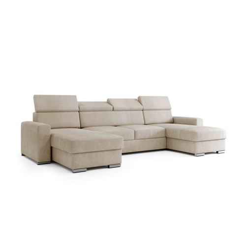 Bild von Labett Ecksofa mit Schlaffunktion & Bettkasten 306x168 cm Sofa U-Form FURLA