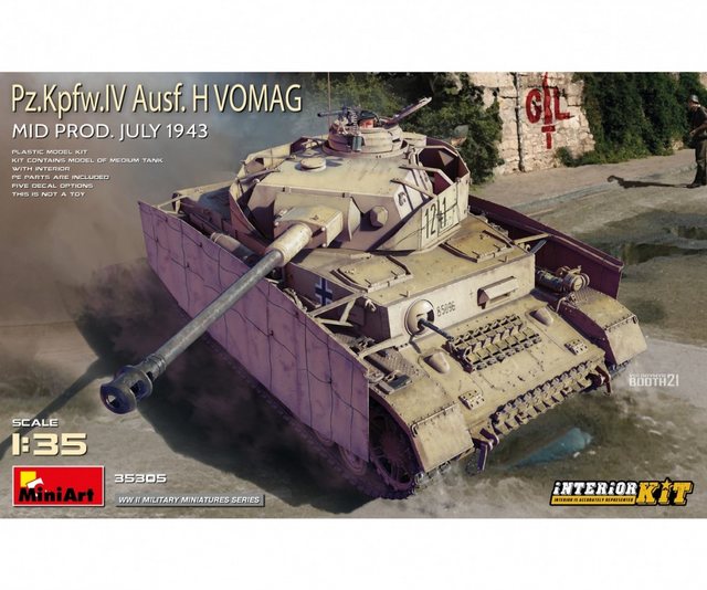 Bild von MiniArt Modellbausatz MiniArt 1:35 Dt. Pz.Kpfw.IV Ausf.H (V) Mit. Int.