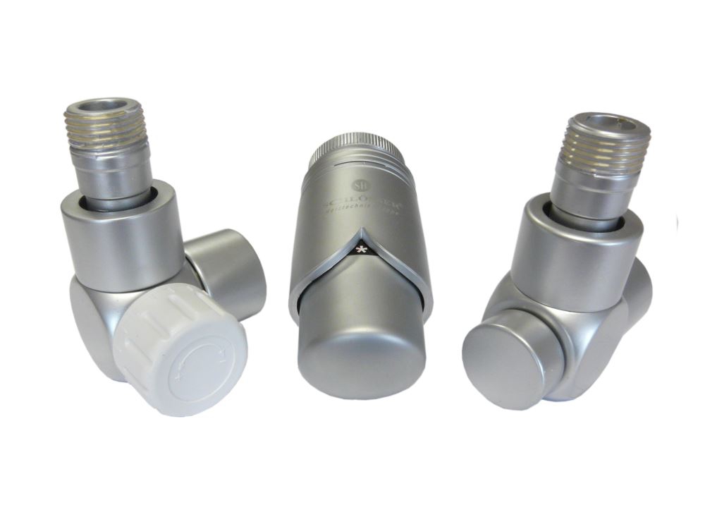 Bild von Schlösser Edelarmaturen Set Winkeleckform links 16x2 für PE-Rohr, silber satiniert