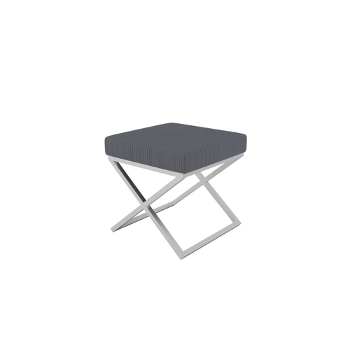 Bild von Beautysofa Hocker Moderner, eleganter, stilvoller gerippter Stoff-Puff (mit Metallbeine in 4 Farbe zur Auswahl: Weiß, Chrom, Schwarz, Goldenfarbig), Die Lieferung beinhaltet die Lieferung in die Wohnung