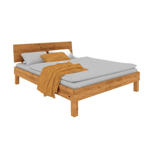 Bild von byoak Bett VIGO 140 x 210 aus Massivholz, mit Holzkopfteil, Naturgeölt
