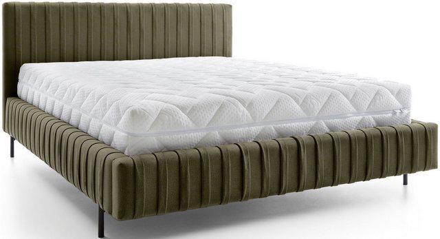 Bild von yourhouse24 Polsterbett Plissa mit Gasdruckfeder, Leistenlattenrost, Metallfüße