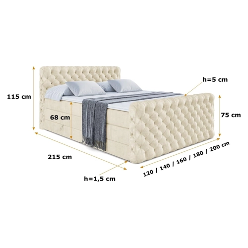 Bild von ALTDECOR Boxspringbett BOXI8-Z KING – Komfort und Funktionalität vereint