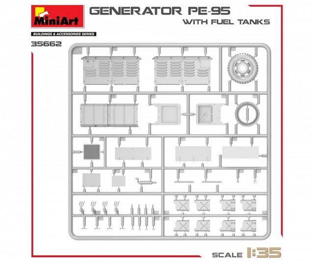 Bild von MiniArt Modellbausatz MiniArt 1: 35 Stromgenerator PE-95 m. Kanistern Plastik Modellbausatz