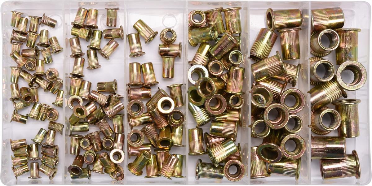 Bild von Yato, Nieten, Nietmuttern Stahl Satz M3-M10 150 teilig
