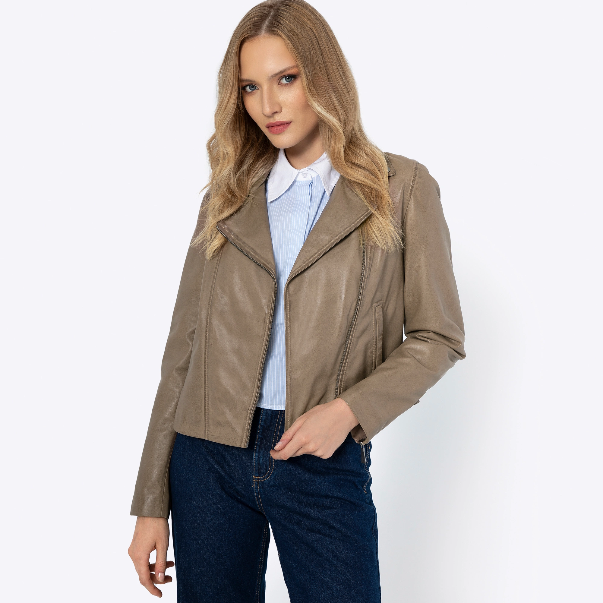 Bild von Wittchen Damen Bikerjacke Aus Leder Beige Odzież Naturleder