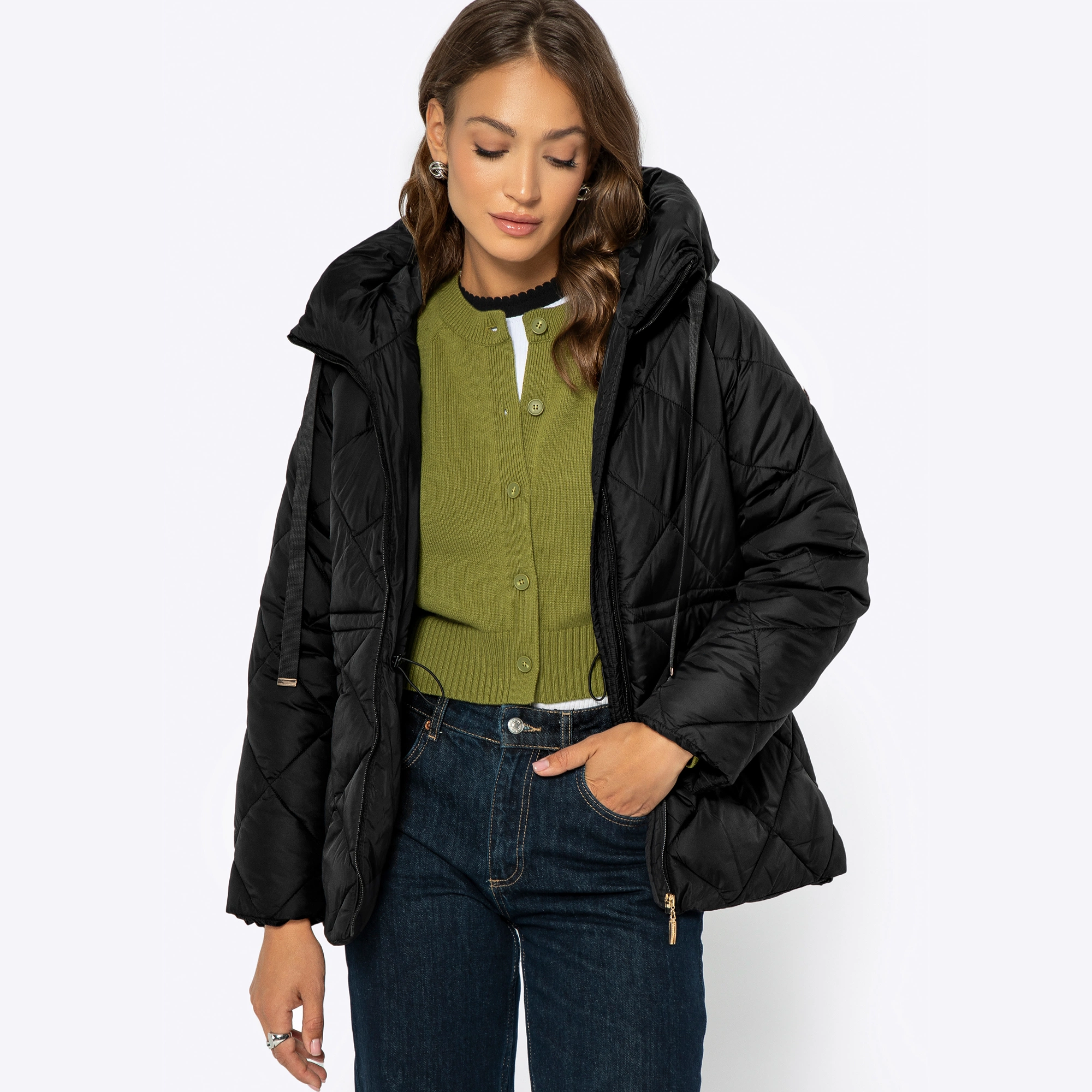 Bild von Wittchen Jacke Mit Kapuze Für Damen Schwarz Odzież Polyester