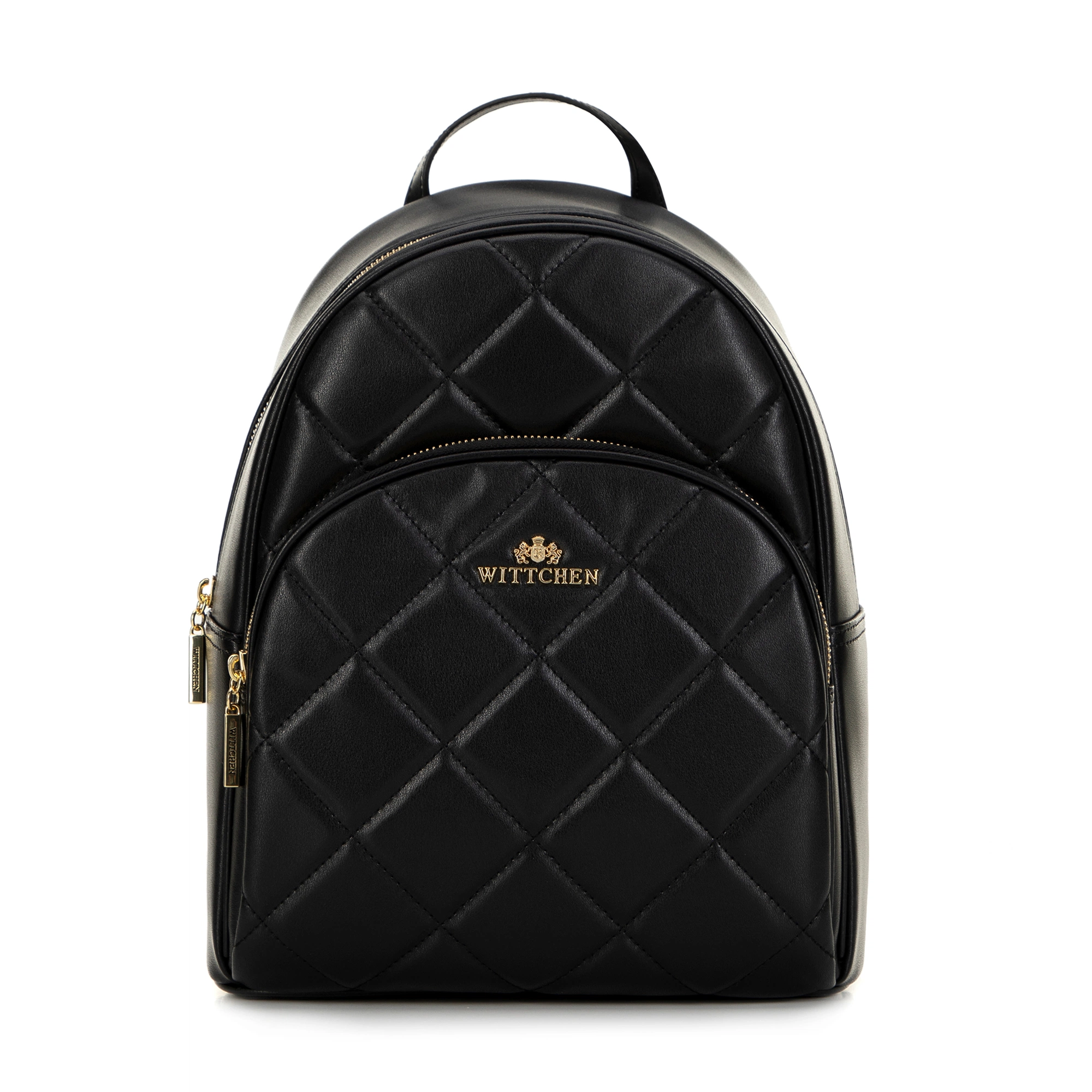 Bild von Wittchen Gesteppter Lederrucksack Für Damen Schwarz-Gold Elegance Naturleder