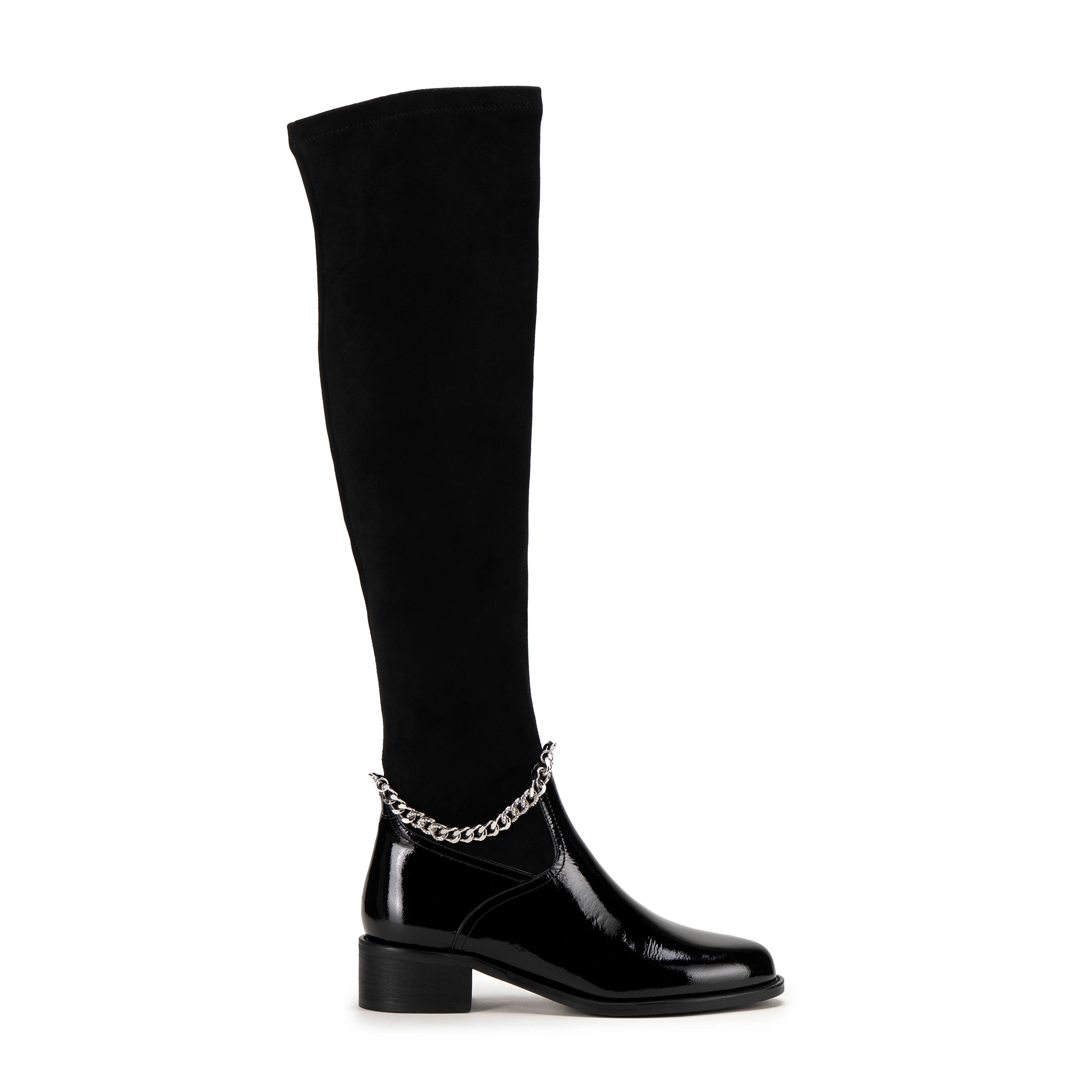 Bild von Wittchen Damen Reitstiefel Aus Leder Mit Kette Schwarz Obuwie Naturleder