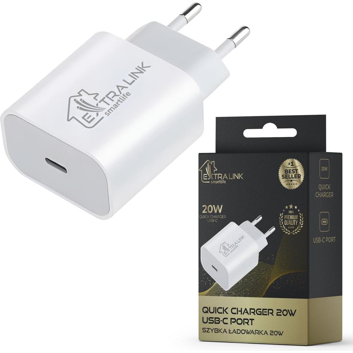 Bild von Extralink Smart Life Fast Charger Ładowarka USB-C (20 W), USB Ladegerät, Weiss