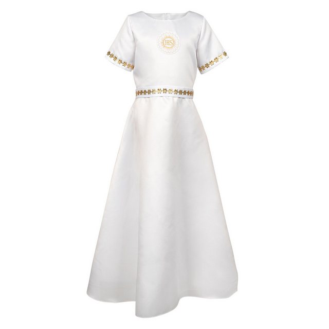 Bild von Festivalartikel Kostüm Bezauberndes Mädchenkleid Alba, Kommunionskleid mit Goldstickerei