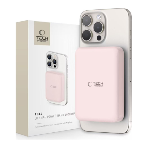 Bild von Tech-Protect LifeMag PB11 Powerbank mit MagSafe 10000mAh - pink