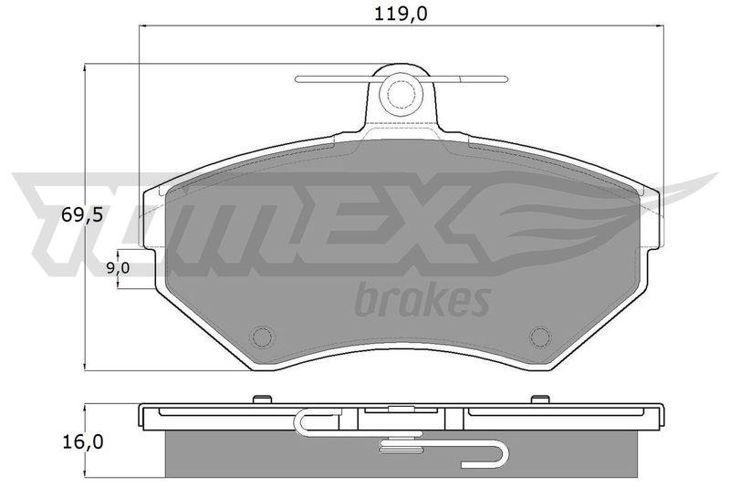 Bild von TOMEX brakes TX 13-94 Bremsbelagsatz Bremsbeläge, Bremsklötze, Bremssteine Vorderachse VOLKSWAGEN: Caddy 2 Kastenwagen, GOLF 3, Polo III Hatchback