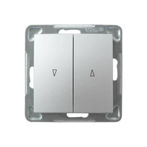 Bild von Ospel Lichtschalter + Storenschalter IMPRESJA Jalousienschalter Silber LP-7Y/m/18