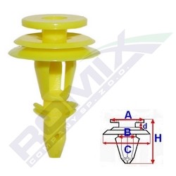 Bild von ROMIX Clip, Zier-/Schutzleiste C60544  JEEP,GRAND CHEROKEE II (WJ, WG),Grand Cherokee I (ZJ, ZG)