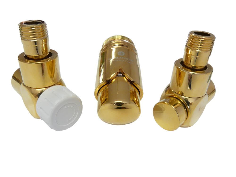 Bild von Schlösser Edelarmaturen Set Eckform 1/2 für Stahl Rohr, goldfarben