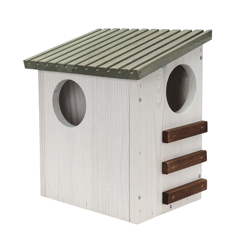 Bild von PATKAR Eichhörnchen-Futterhaus, BxL: 26 x 19 cm, Kiefernholz, weiß/grau/walnussfarben - braun