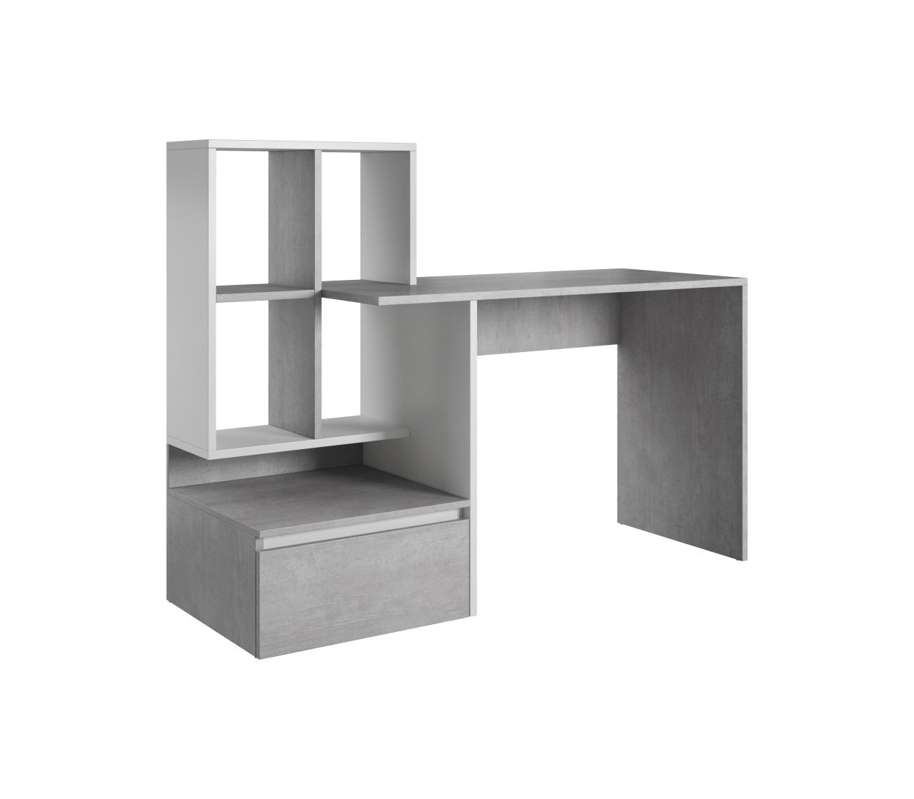 Bild von Schreibtisch Computertisch Bürotisch Gamingtisch Homeoffice Betonfarbig / Weiß
