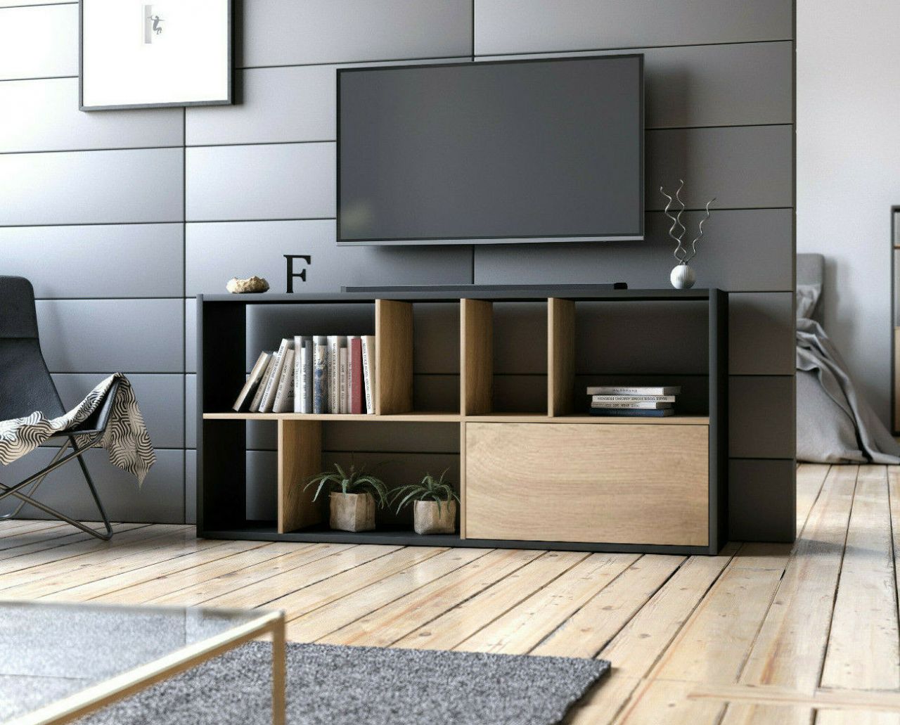 Bild von Lowboard -Fernsehkommode Fernsehtisch TV-Kommode TV-Board- Eiche
