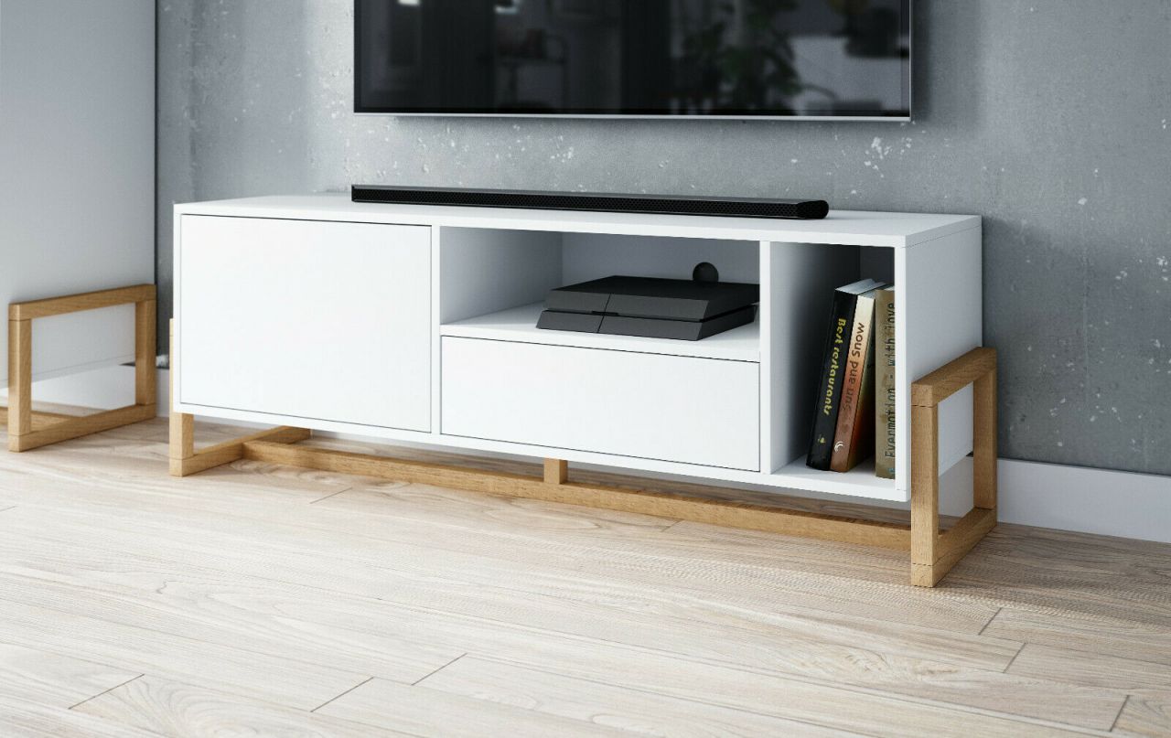 Bild von Lowboard - Fernsehkommode Fernsehtisch TV-Kommode TV-Board Wohnmöbel -Weiß